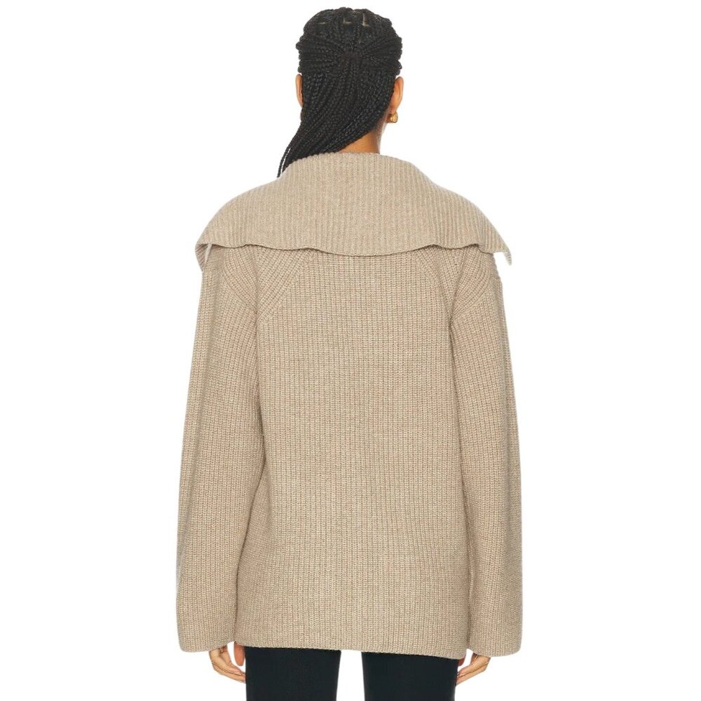 SIMKHAI Hollie Cardigan in Oat X-Small New Womens Knit Wool Sweater - Picture 3 of 16